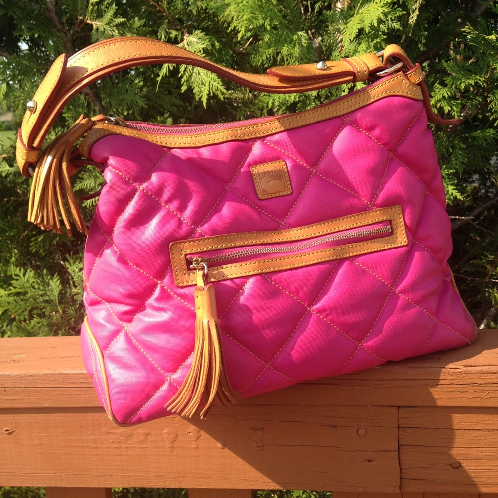 Dooney & Bourke Pink Quilted Nylon Satchel